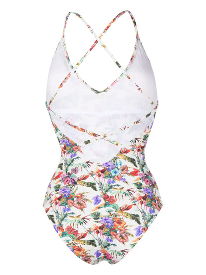 Mara Floral-Print Scoop-Neck Swimsuit