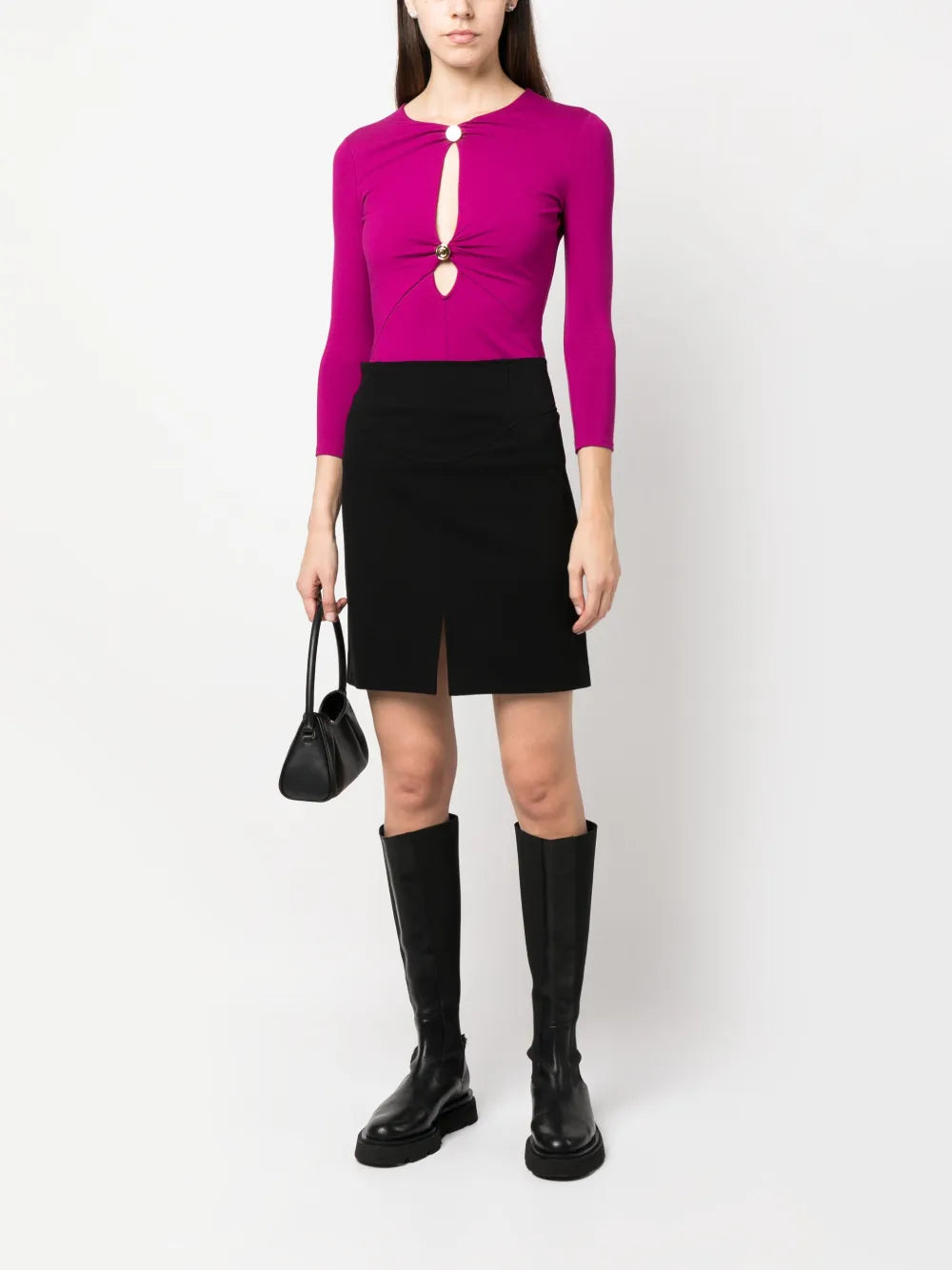 Zip-Up High-Waist Skirt