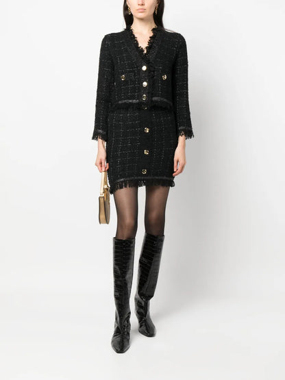 Basket Weave Cropped Jacket