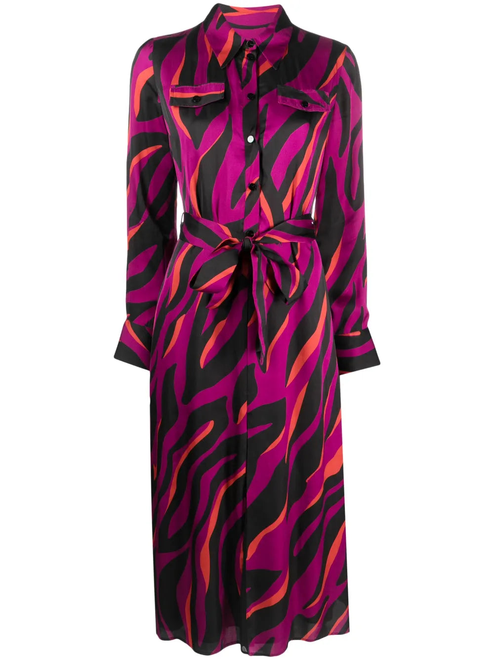 Graphic-Print Belted Shirtdress