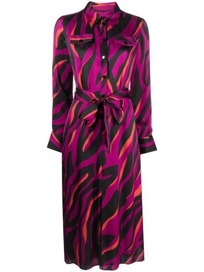Graphic-Print Belted Shirtdress