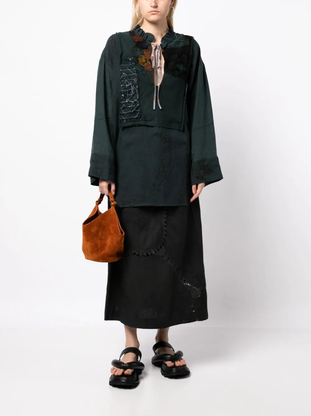 Patchwork-Design Cotton Tunic