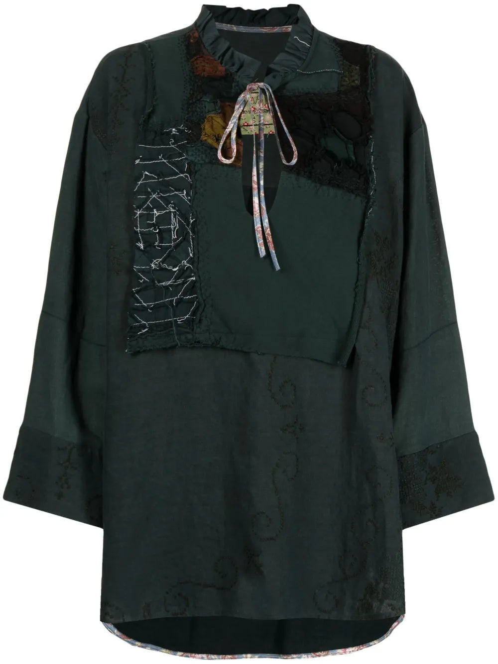 Patchwork-Design Cotton Tunic