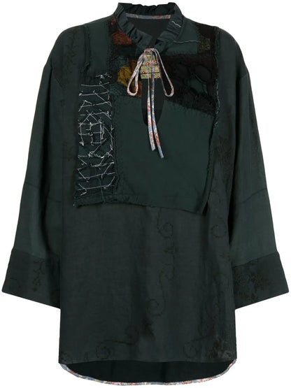 Patchwork-Design Cotton Tunic