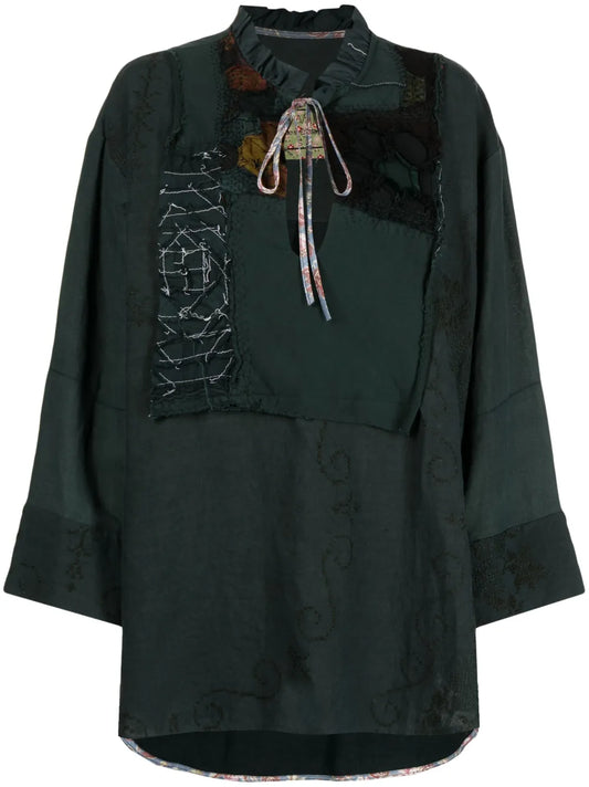 Patchwork-Design Cotton Tunic