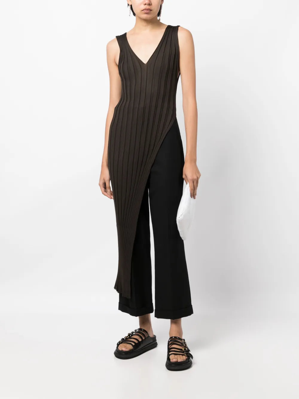 Sleeveless Ribbed-Knit Dress