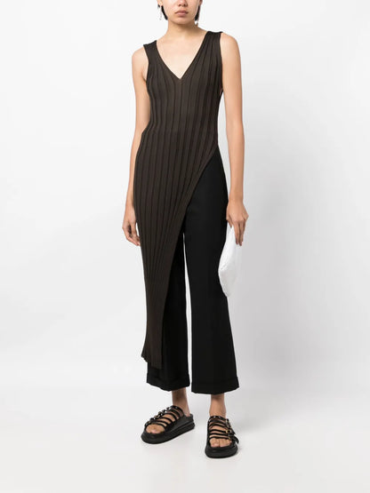 Sleeveless Ribbed-Knit Dress