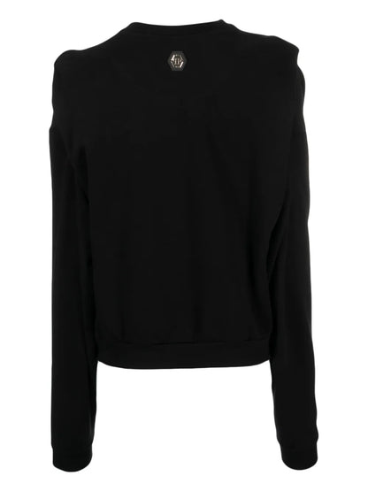 Crystal-Embellished Round-Neck Sweatshirt