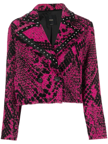 Grisu Snakeskin-Jacquard Cropped Jacket