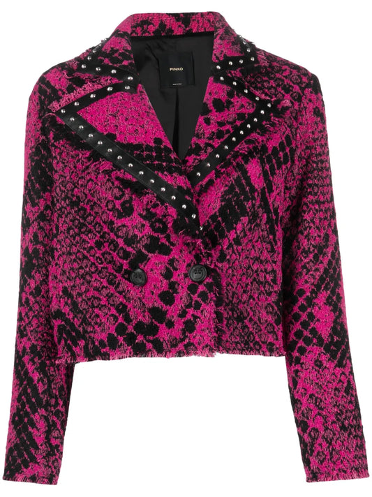 Grisu Snakeskin-Jacquard Cropped Jacket