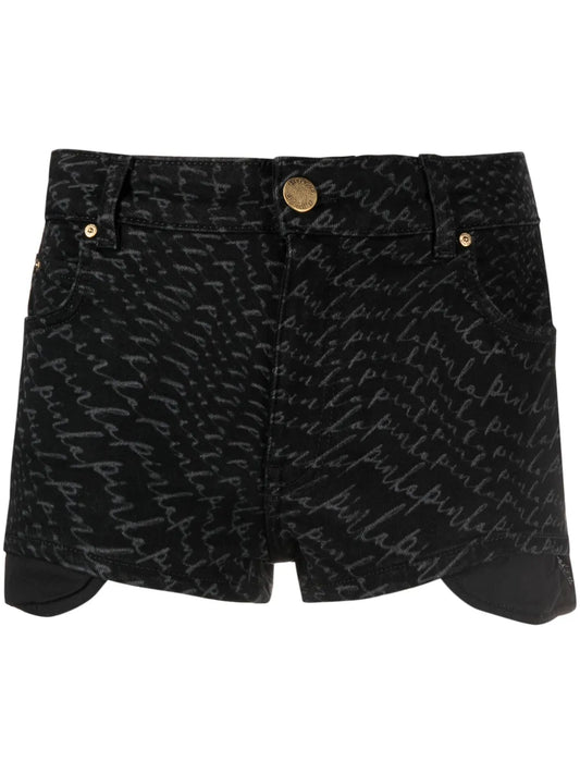 Logo-Print Denim Shorts