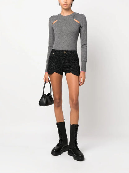 Logo-Print Denim Shorts