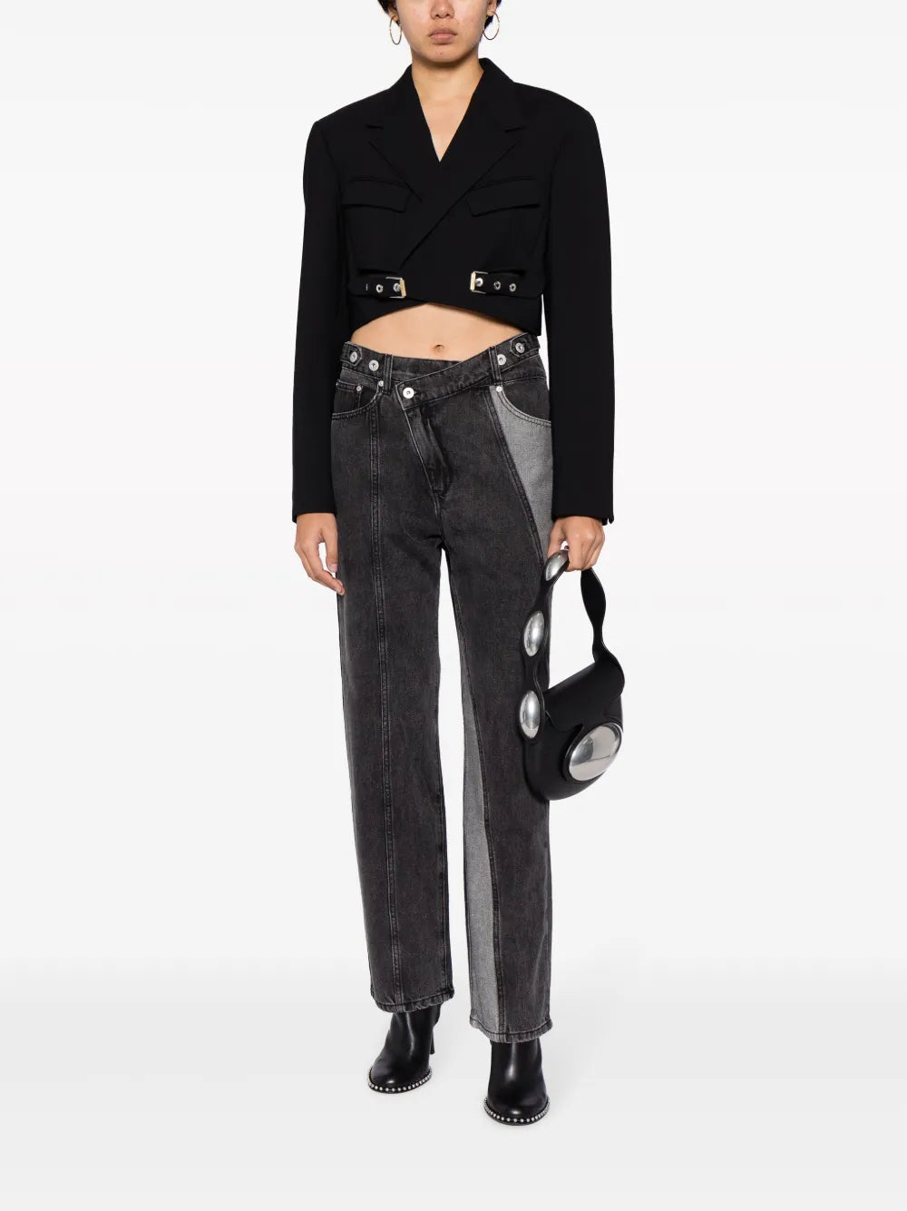 Logo-Patch Cotton Straight-Leg Trousers