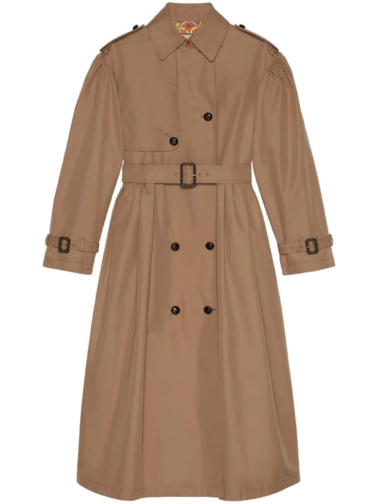 Double-Breasted Cotton Trench Coat