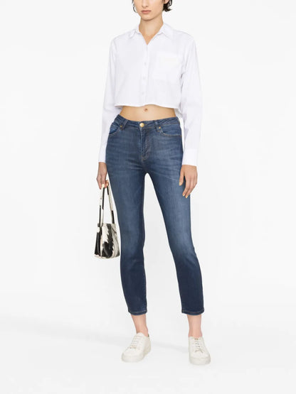 Mid-Rise Cropped Jeans