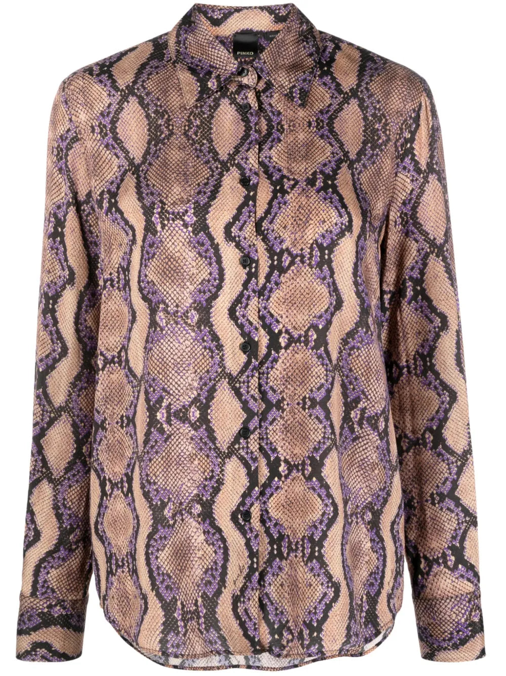 Snakeskin-Print Long-Sleeve Shirt