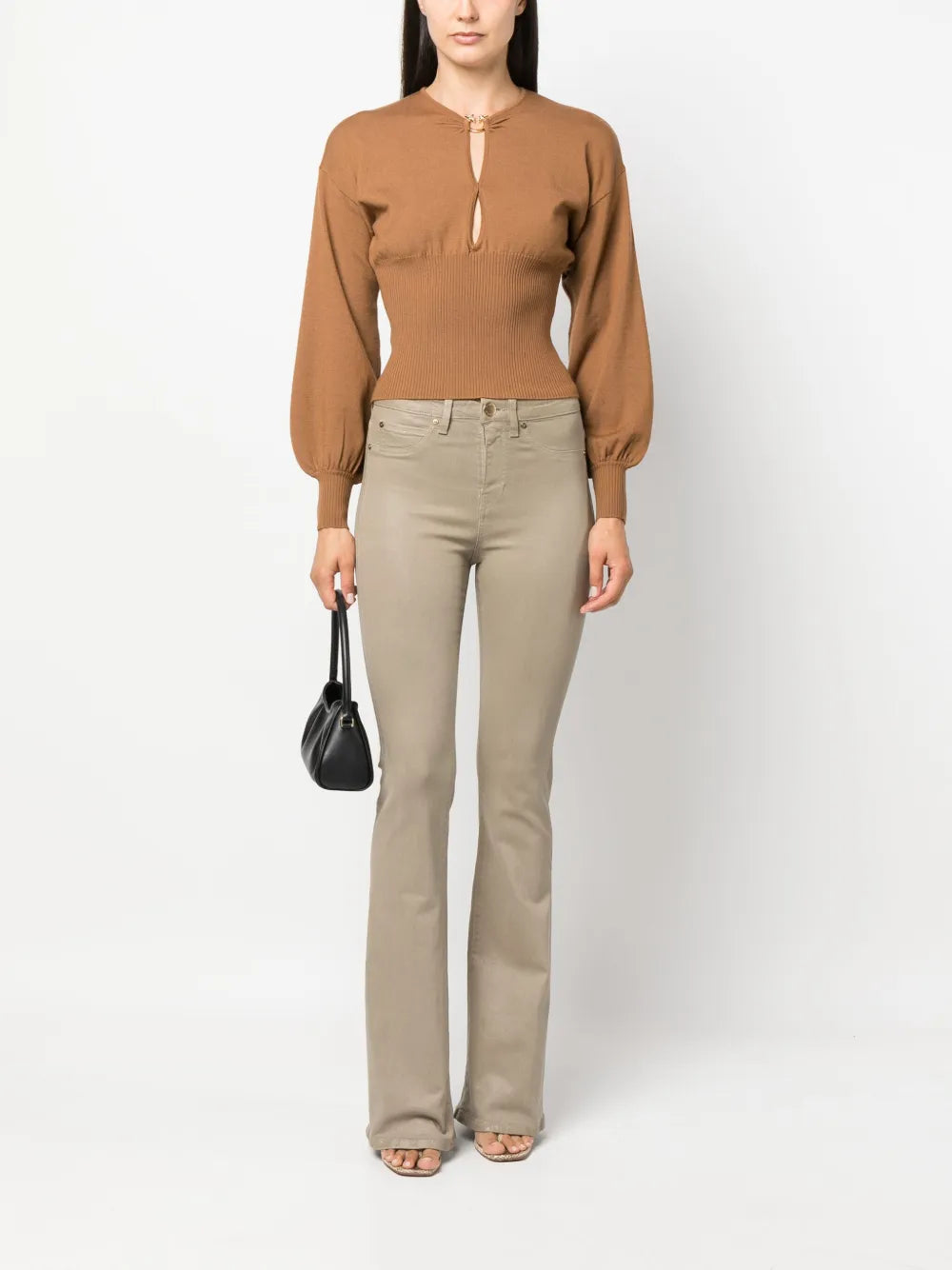 Coated Flared Jeans