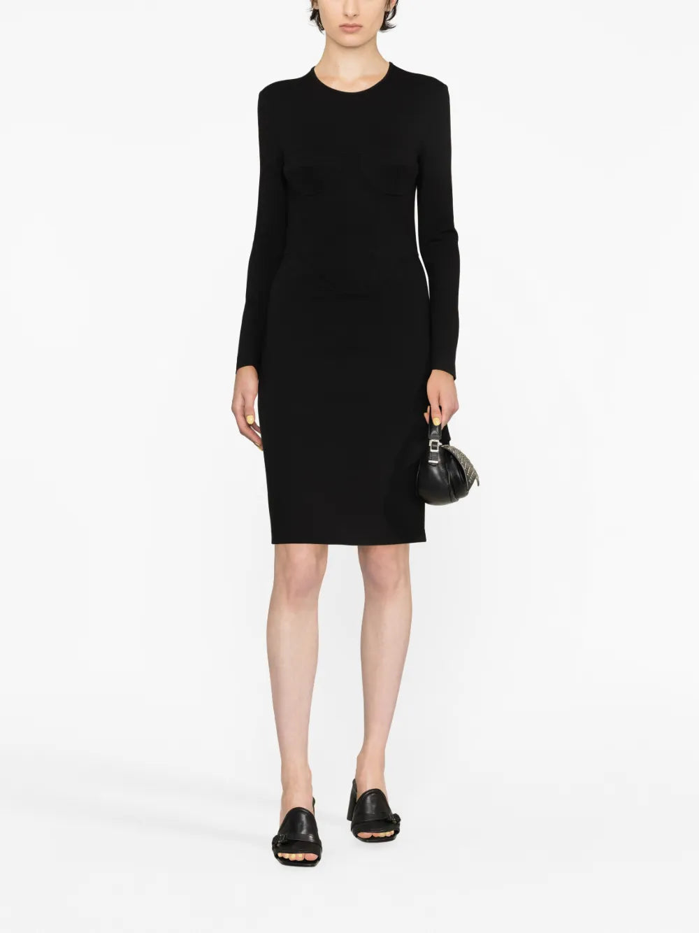 Corset-Style Long-Sleeve Minidress
