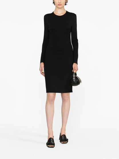 Corset-Style Long-Sleeve Minidress
