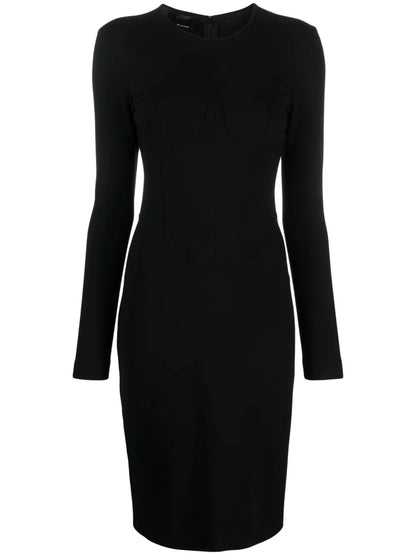 Corset-Style Long-Sleeve Minidress