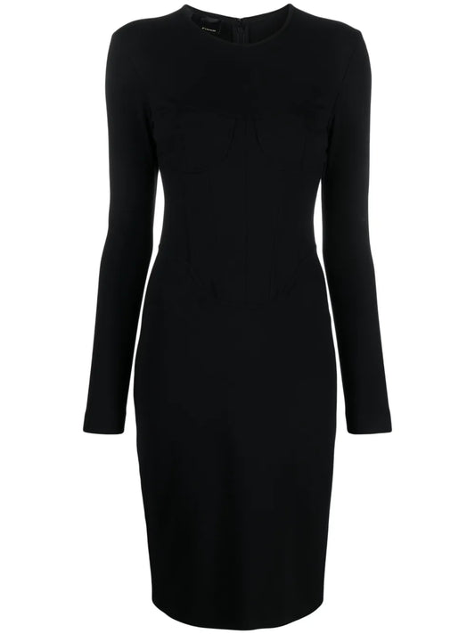 Corset-Style Long-Sleeve Minidress