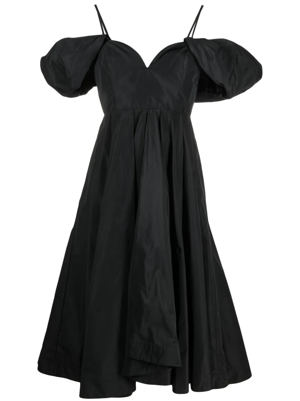 Taffeta Pleated Midi Dress