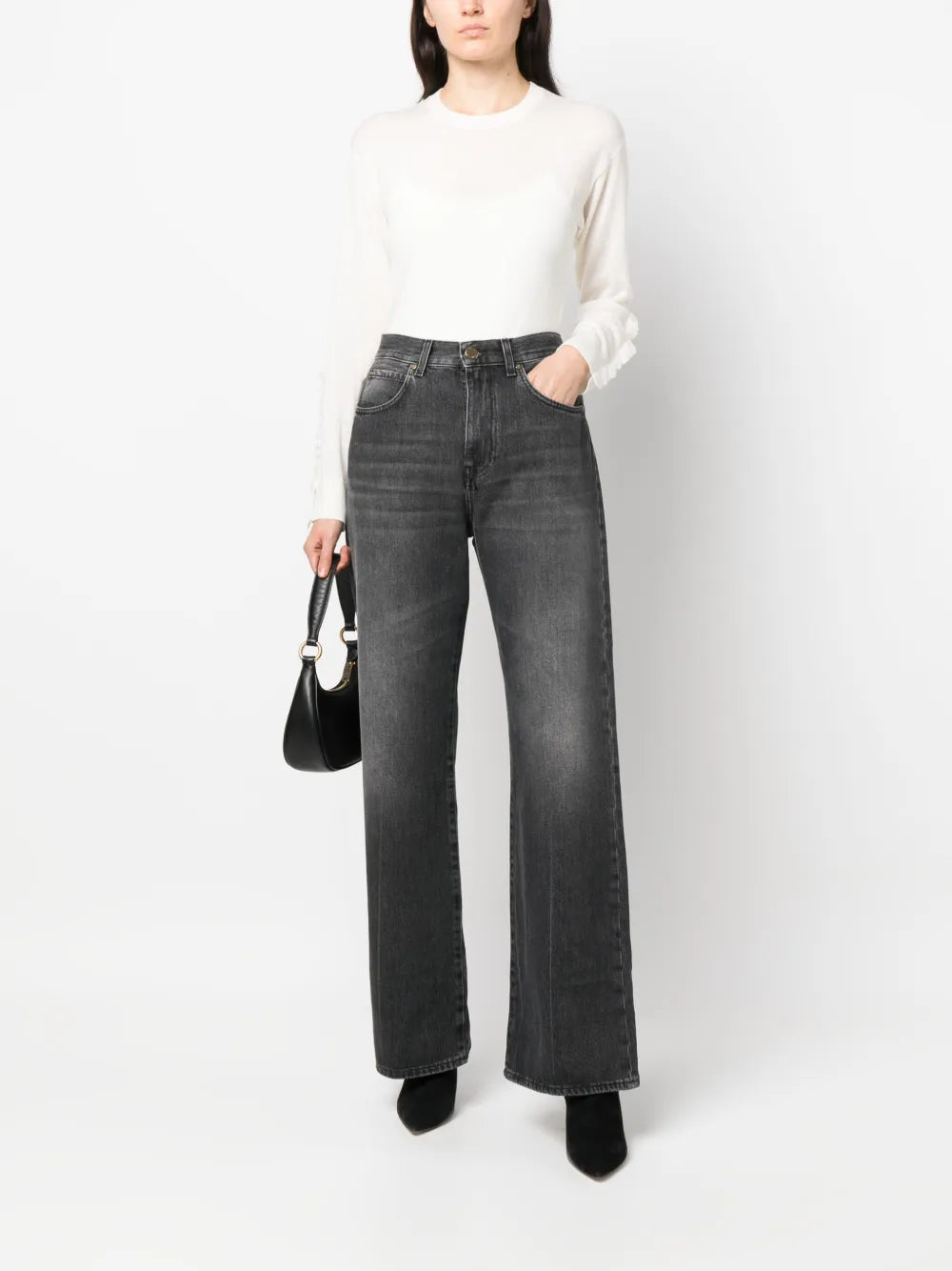 Logo-Patch Bootcut Denim Jeans