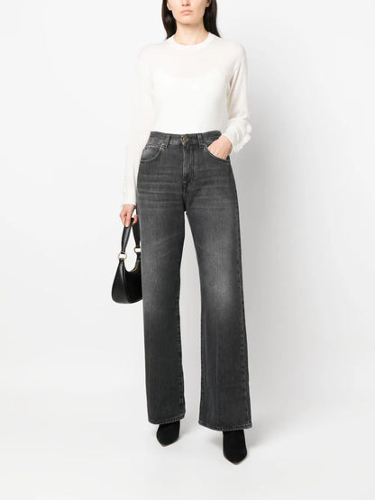 Logo-Patch Bootcut Denim Jeans