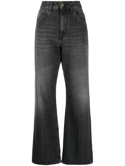 Logo-Patch Bootcut Denim Jeans