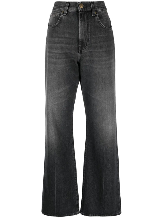 Logo-Patch Bootcut Denim Jeans
