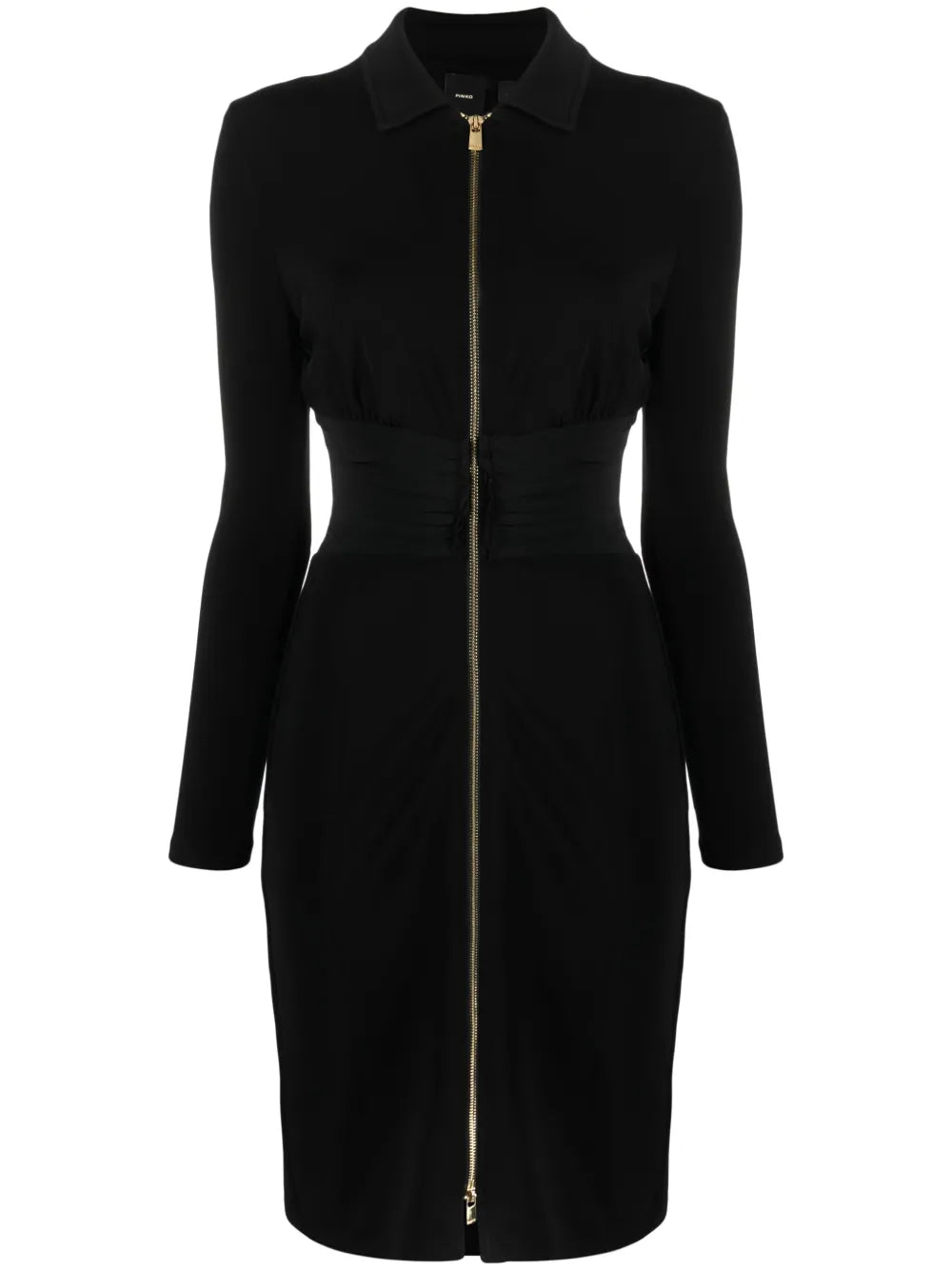 Zip-Front Long-Sleeve Minidress
