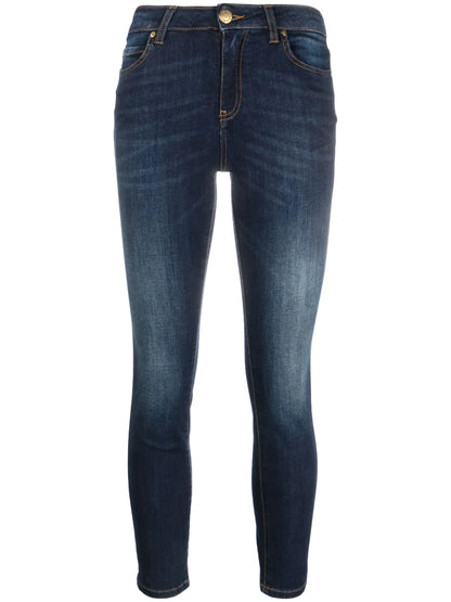 Logo-Appliqué Cropped Skinny Jeans