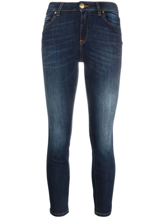 Logo-Appliqué Cropped Skinny Jeans