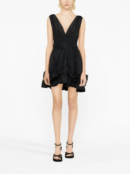 V-Neck A-Line Minidress