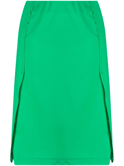 Pleated-Panel Midi Skirt