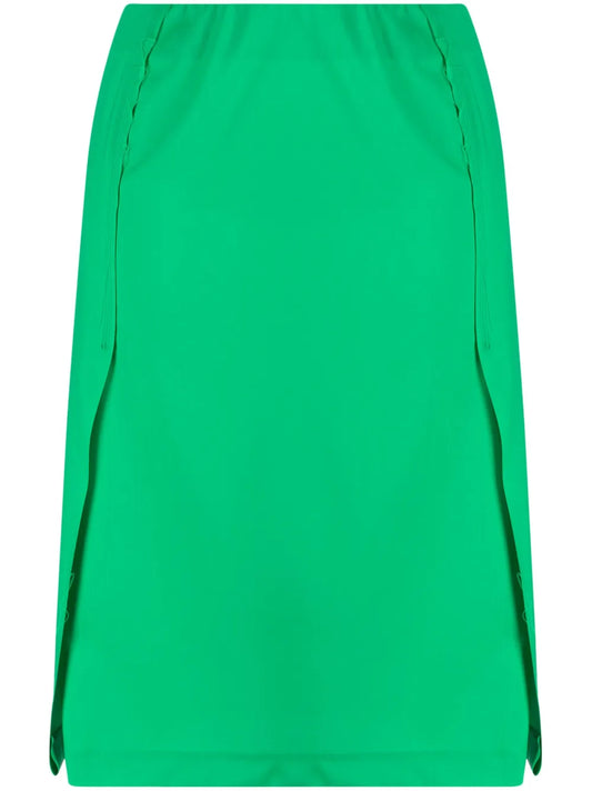 Pleated-Panel Midi Skirt