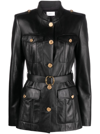 Belted Leather Jacket