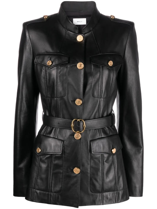 Belted Leather Jacket