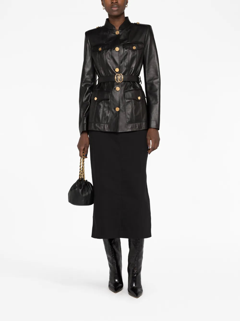 Belted Leather Jacket