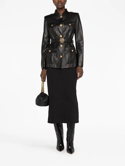 Belted Leather Jacket