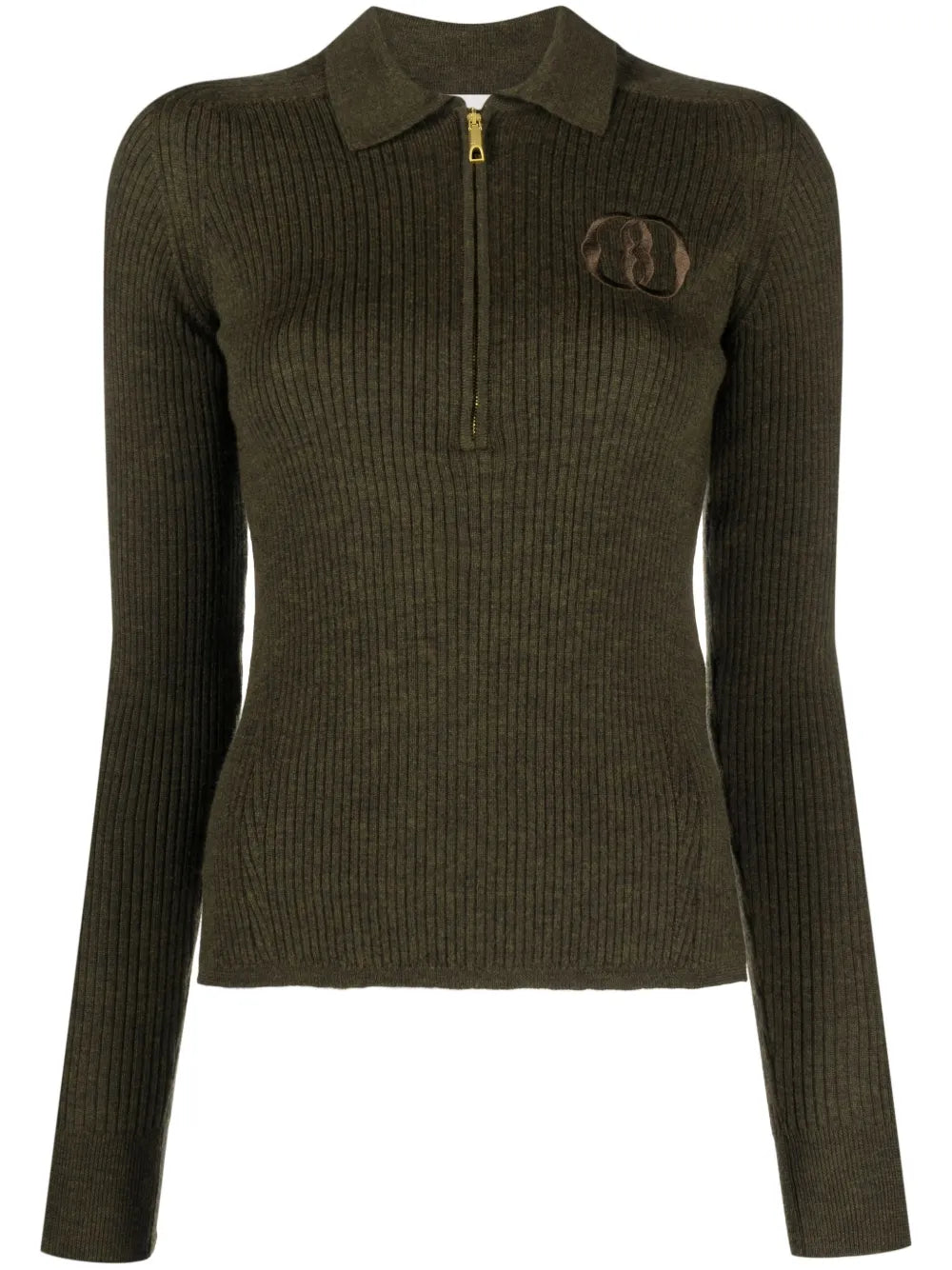 Logo-Embroidered Ribbed-Knit Top