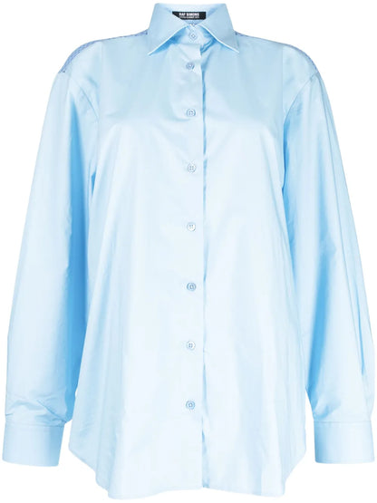 Mesh-Panel Cotton-Poplin Shirt