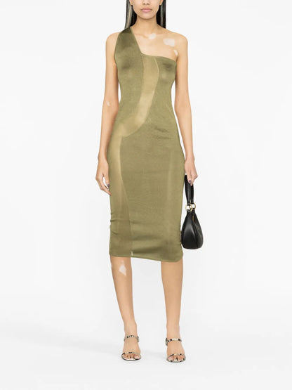 One-Shoulder Knitted Dress
