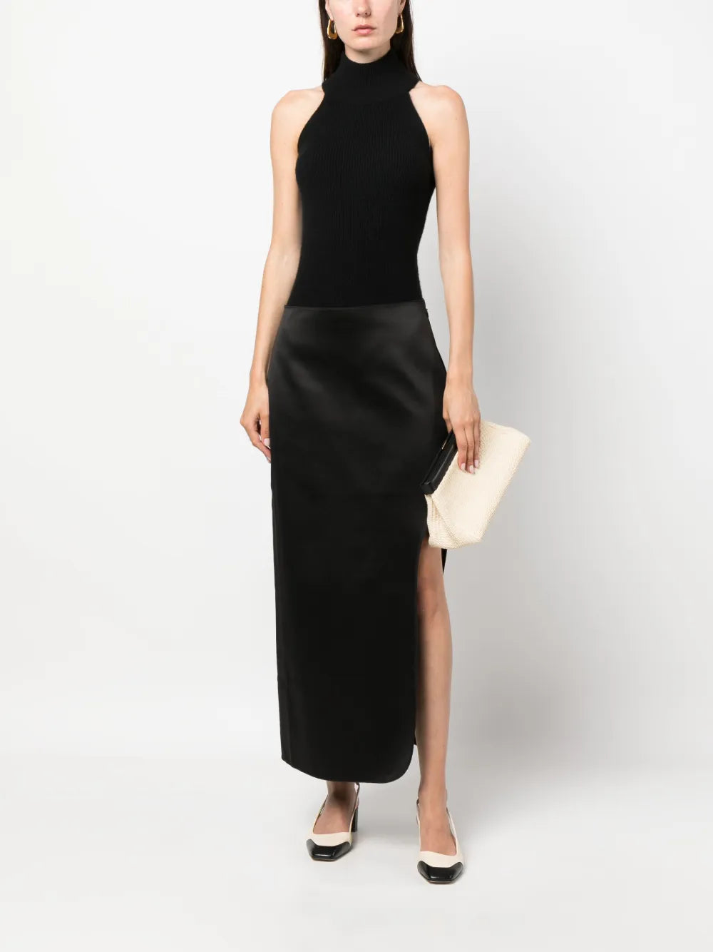 Wick Side Slit Maxi Skirt