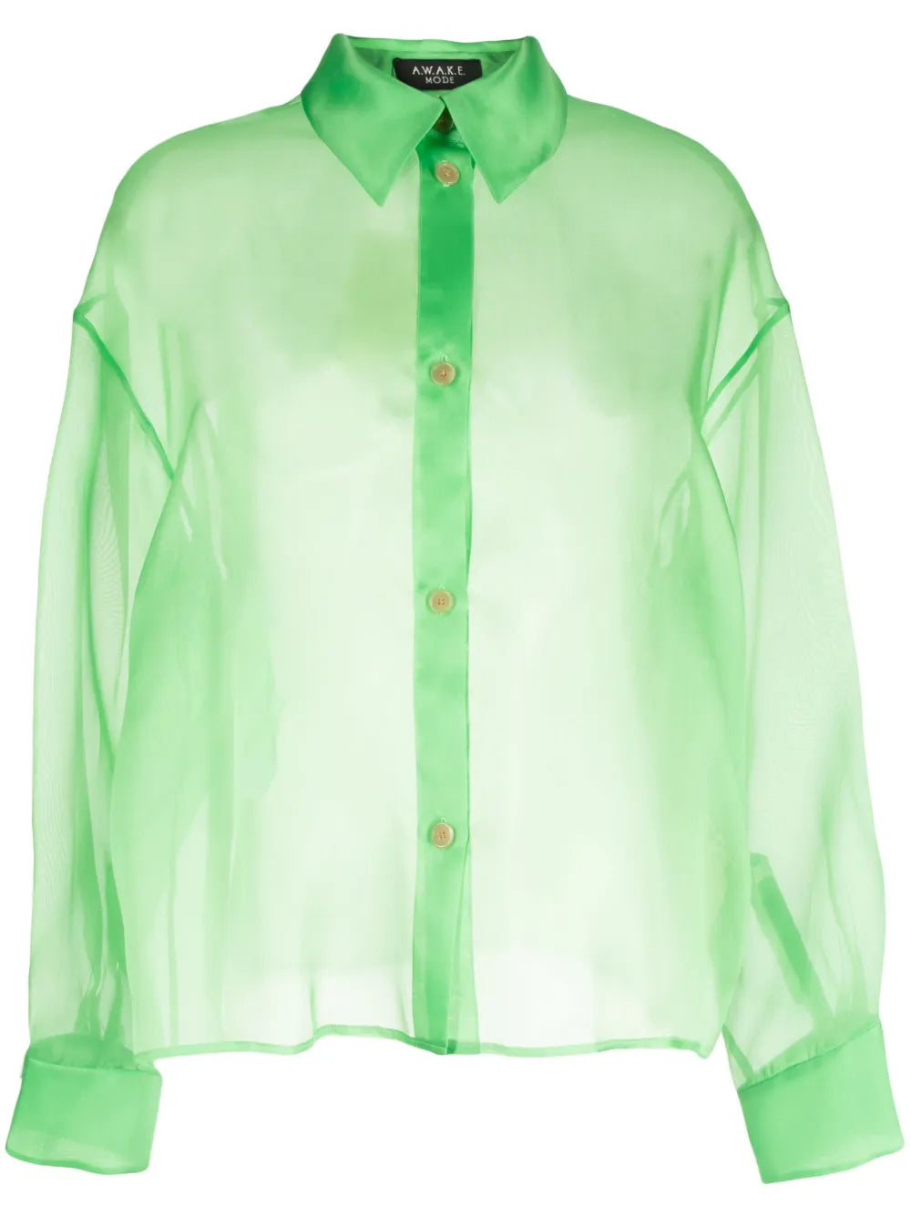 Semi-Sheer Silk-Organza Shirt