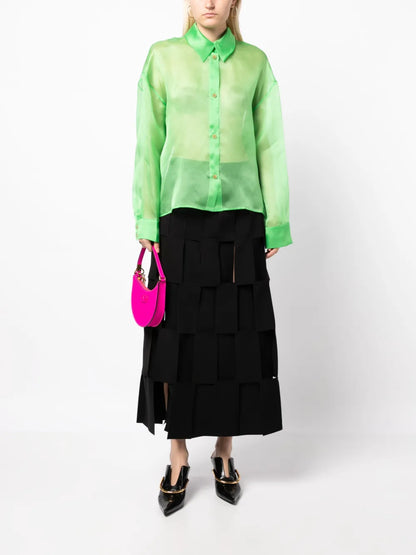 Semi-Sheer Silk-Organza Shirt