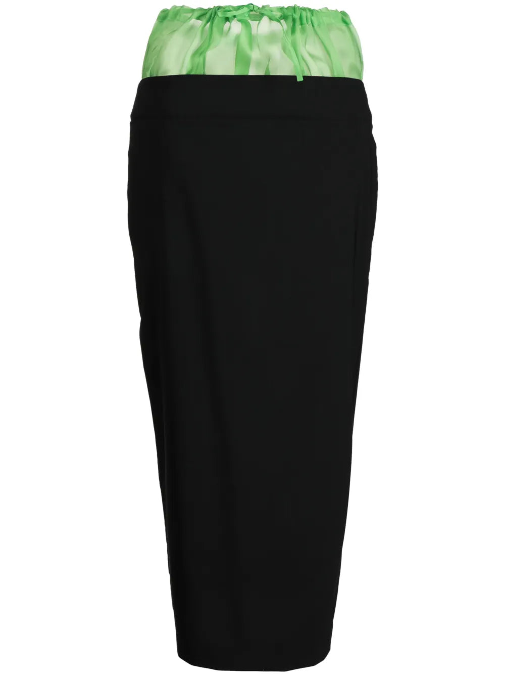 Two-Tone Drawstring Midi Skirt