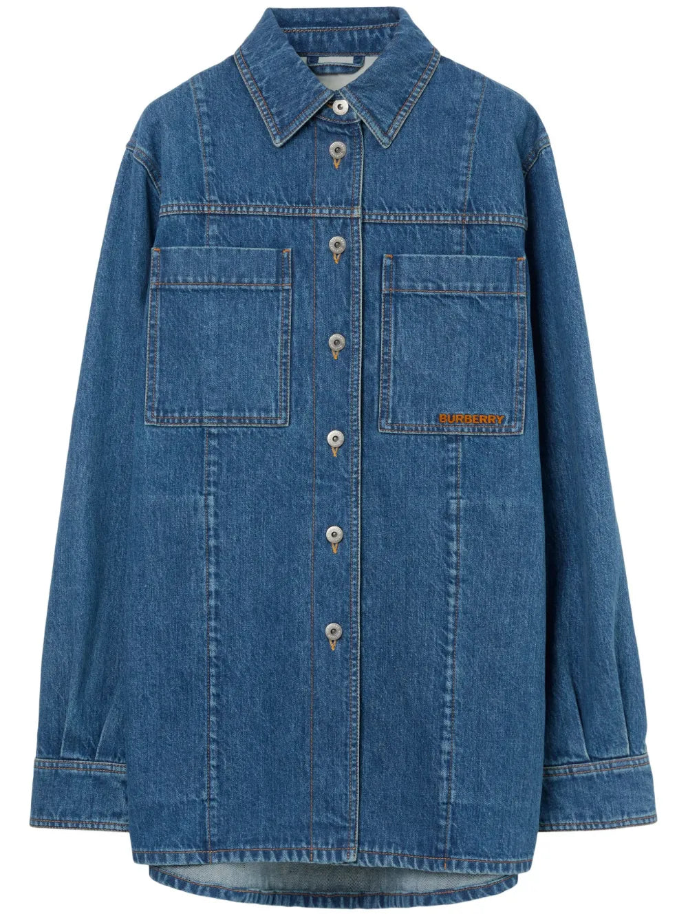 Logo-Embroidered Denim Overshirt