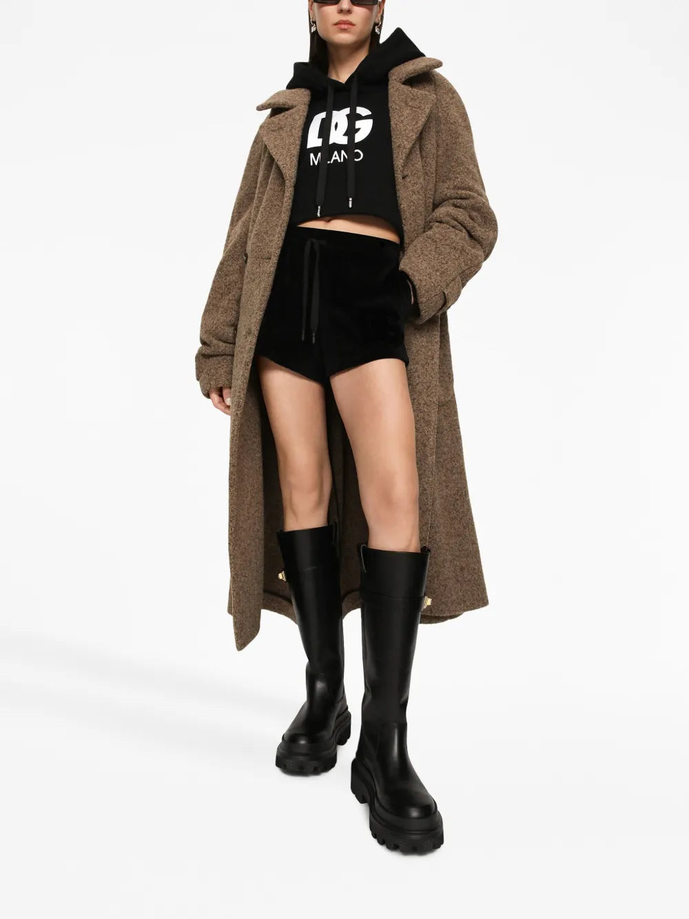 Notched-Lapels Button-Down Coat