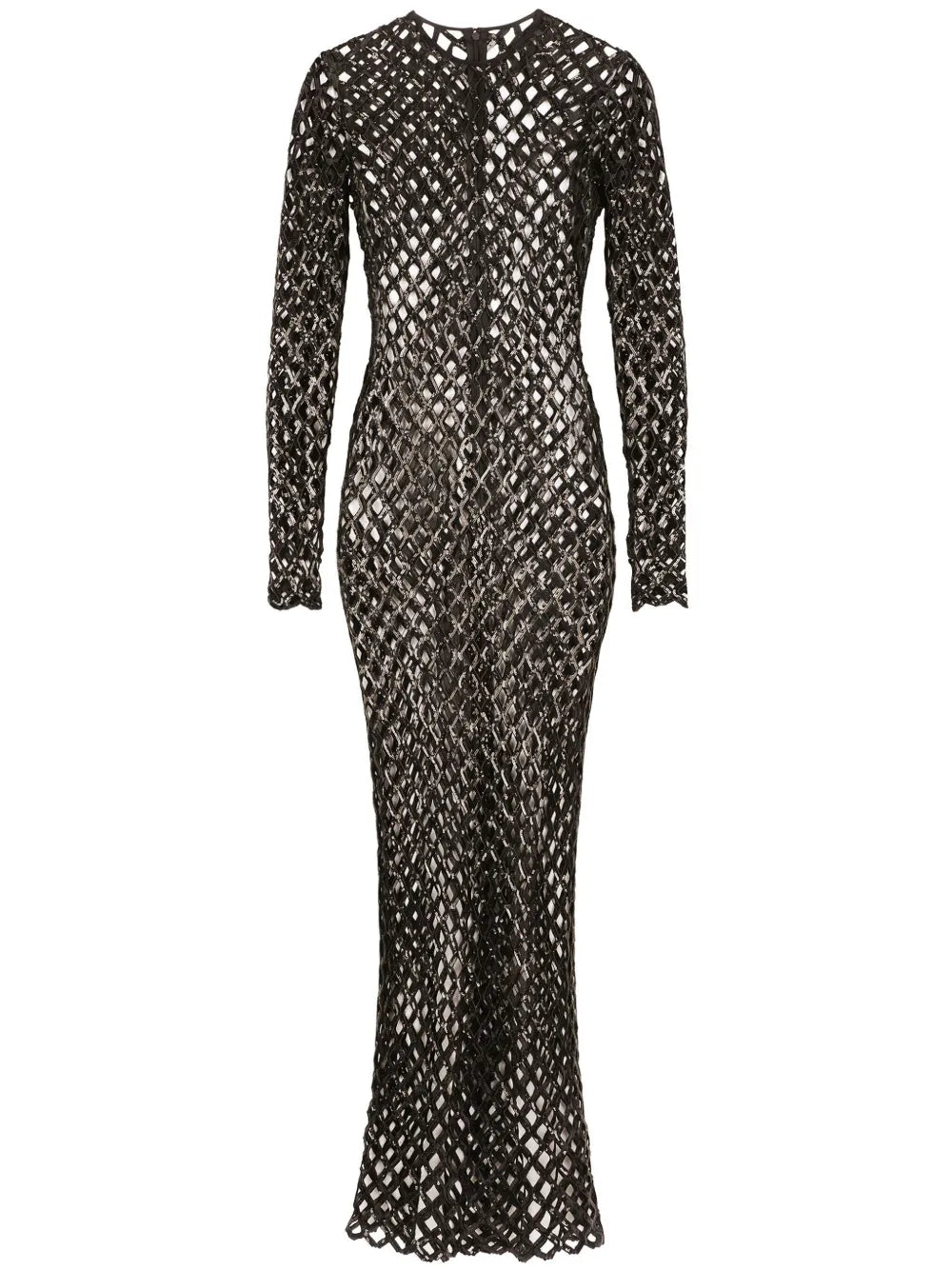 Sequinned Mesh Maxi Dress